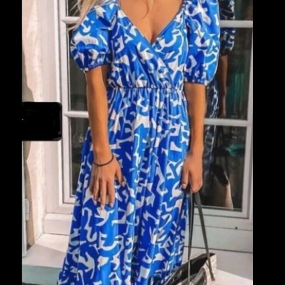 ZARA PRINTED POPLIN DRESS PUFF-SLEEVE Blogger Favorite - Picture 7 of 12